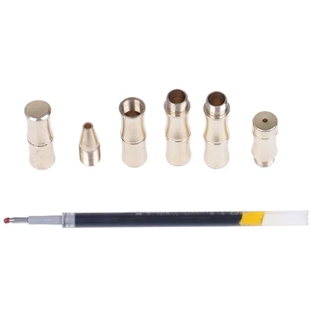

Gel Pen Marker Bamboo Shape Tactical Pen Portable Self Defense Gel Pen Copper Metal Handmade Brass Favorite Neutral Marker