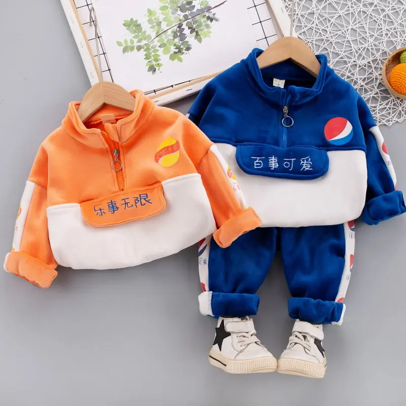 

New Autumn Toddler Clothing Cotton Suit Children Girls Velvet Patchwork Coat Sports Pants 2Pcs/set Kids Clothes Baby Tracksuits