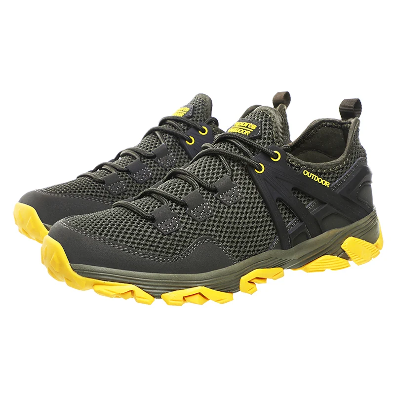 hiking shoes green Лев крик Мужская походная обувь лето стиль Дышащие, для активного отдыха и спорта кроссовки для мужчин Легковесный горный туристическая обувь - Цвет: hiking shoes green