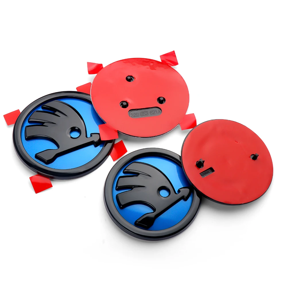 80/90mm Car Emblem ABS Front Hood Bonnet Rear Trunk Decor Sticker For Skoda Yeti Fabia Octavia 3 2 Kodiaq Karoq Rapid Yeti A5 A7