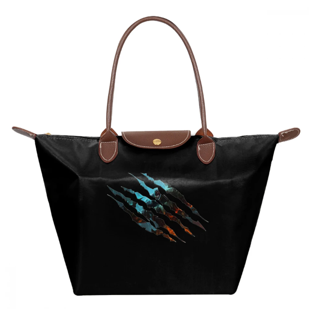 

Rengar Lol Handbag Rengar Claw Top-handle Bags Shopping High quality Women Tote Bag Teenage Nylon Pattern Trending hobo Handbags