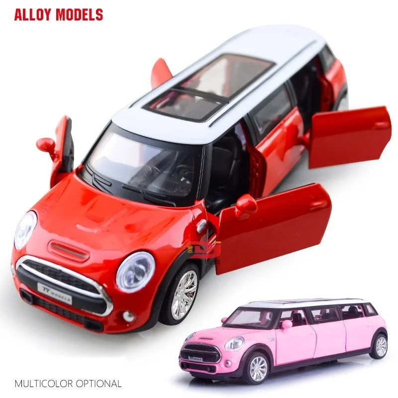 BMW Mini Extended Limousine 1:36 Scale Model Car Diecast Toy Vehicle Red Gift 