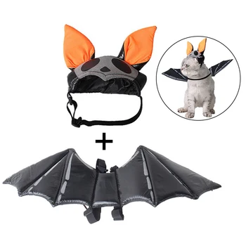

Halloween Cat Costume Set Creative Bat Wing Pet Costume Pet Cosplay For Cat Dog Hat & Wing Set Pet Supplies Clothing Accessories