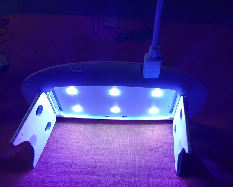 Description Picture 3 of item6W MINI Nail Art Machine LED Nail Gel Curing Lamp Light For Gel Polish Dryer 6Leds UV Nail Dryers Manicure Nail Art Tool 45,60S