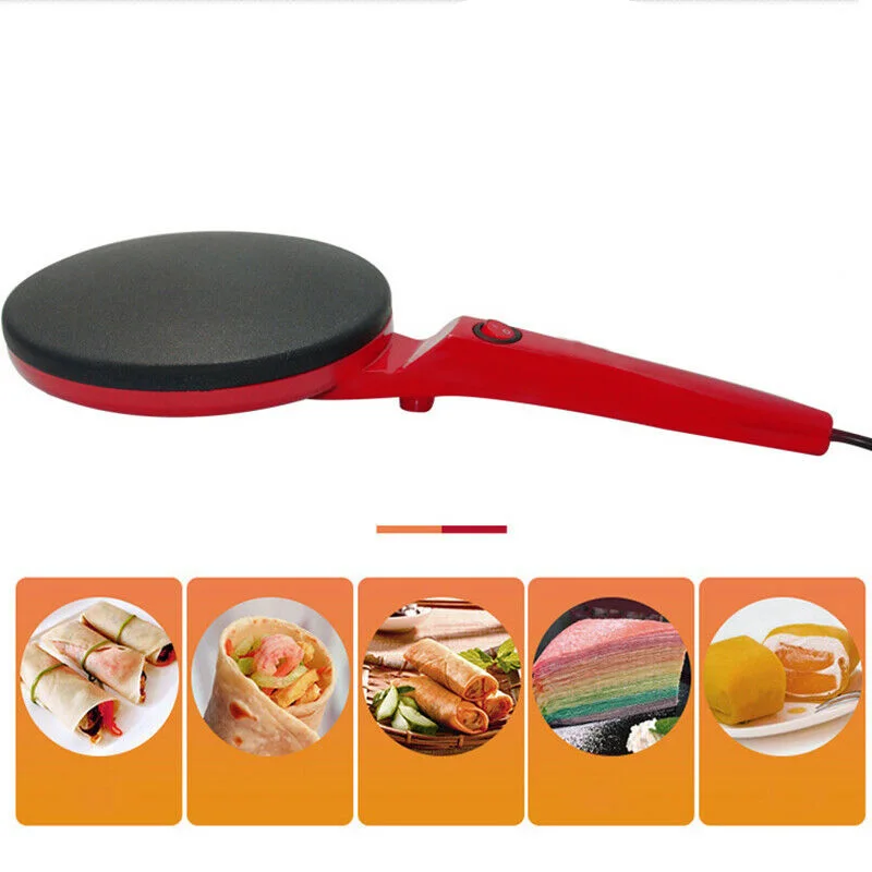 Electric Crepe Maker Kitchen Portable Pizza Baking Home Pan Pancakes