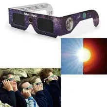 Białe oprawione papierowe okulary przeciwsłoneczne zaćmienie pierścieniowe zaćmienie zaćmienie okulary słoneczne okulary całkowite S7K6 tanie tanio CN (pochodzenie) JNZ0884A Ochrona przed promieniowaniem UV 40 * 3 8 cm