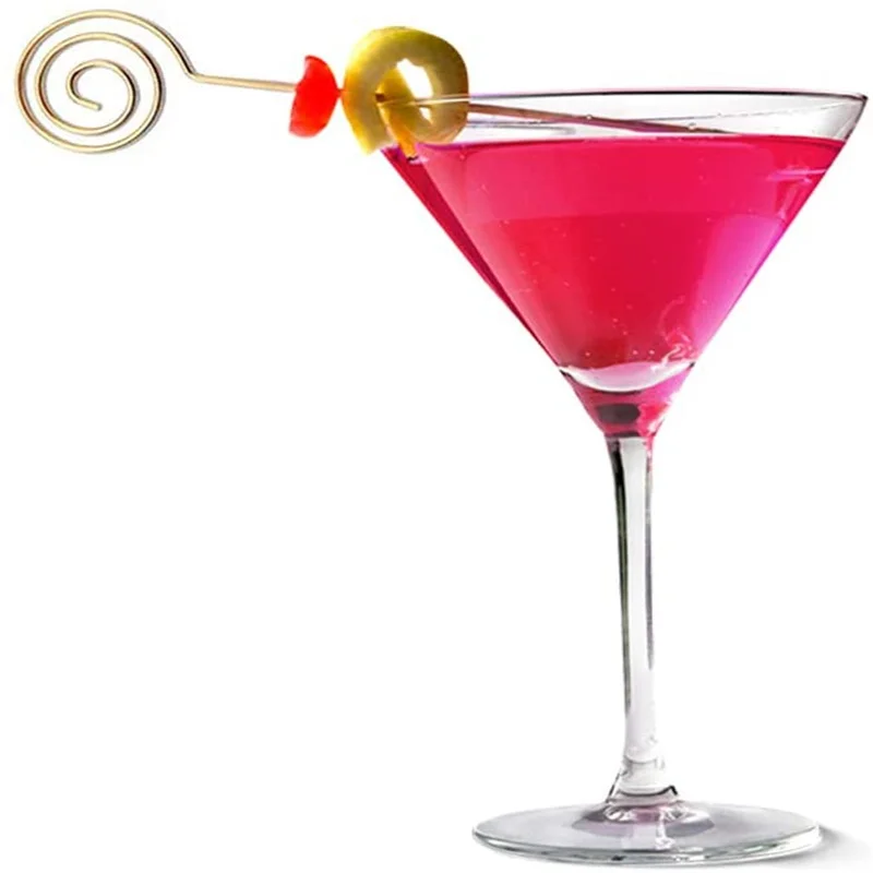 5 Inch Stainless Steel Cocktail Picks Decorative Toothpick Reusable Martini Fruit Picks Garnish For Drinks