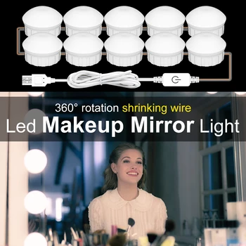 

CanLing 6 10 14 Bulbs Kit Vanity Mirror Lamp LED Dimmable Makeup Cosmetic Lights USB 12V Dressing Table Beauty Mirror Lighting