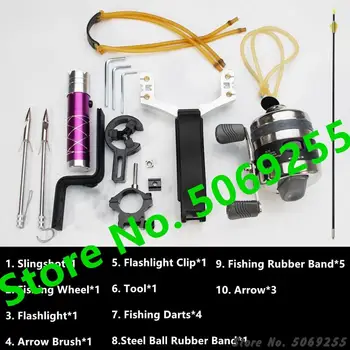 

Powerful Fishing Slingshot Archery Professional Fishing Slingshot Set With Arrow Fishing Rubber Band Outdoor Hunting Shooting