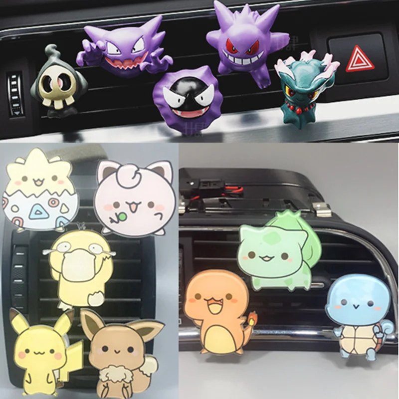 Pokemon Car Interior Air Outlet Figura Acrilica Charmander Squirtle Raichu Psyduck Togepi Pokemon Anime Action Figure Dolls Toy