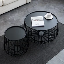 Nordic Wrought Iron Coffee Table for Living Room Industrial Style Creativity Center Table  Small Apartment Round Coffee Table