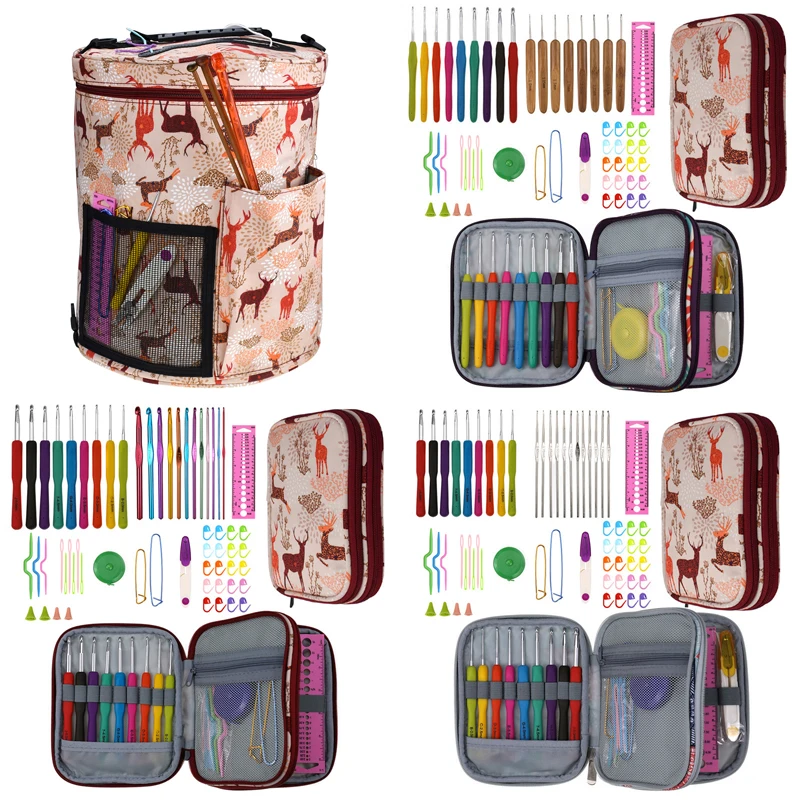 

Crochet Hook Set Cute Giraffe Crochet Bag With Knitting Needles Scissors Ruler DIY Sewing Accessory Kit For Mom Christmas Gift