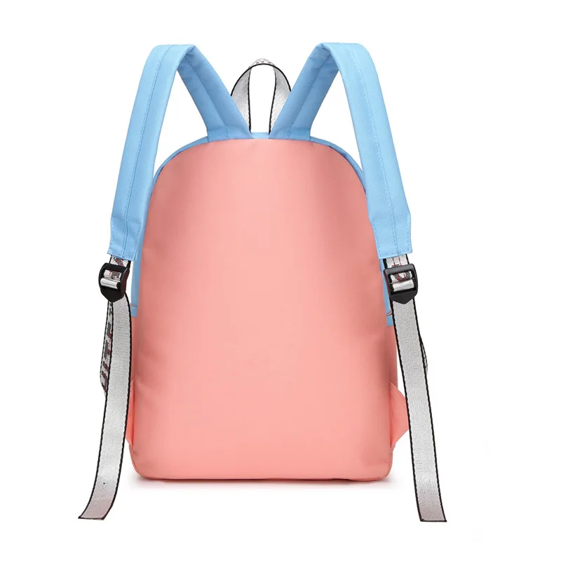 

2019 Summer New Style WOMEN'S Bag Fashion Nylon Contrast Color Bag Two-Piece Set Korean-style Schoolbag