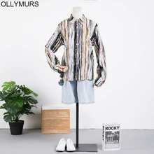 New Arrivals 2020 Spring Bohemia Beach Chiffon Casual stripe Printed Shirts Plus Size Women Long Sleeve Button Blouses Lady Tops New Arrivals 2020 Spring Bohemia Beach Chiffon Casual stripe Printed Shirts Plus Size Women Long Sleeve Button Blouses Lady Tops