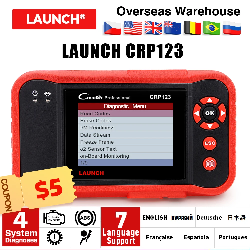 2020 Старт CRP123 оригинальный X431 Creader полный OBDII OBD2 Авто инструменту диагностики