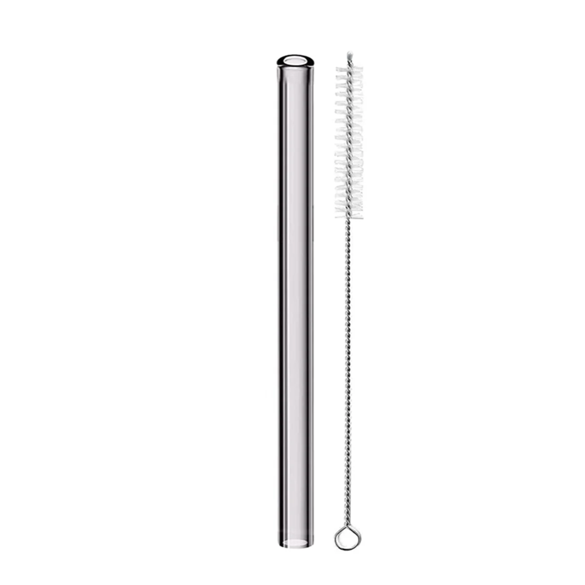 Eco-friendly Reusable Glass Wide Drinking Straws with Cleaning Brush for Smoothies, Milkshakes, and Bubble Tea