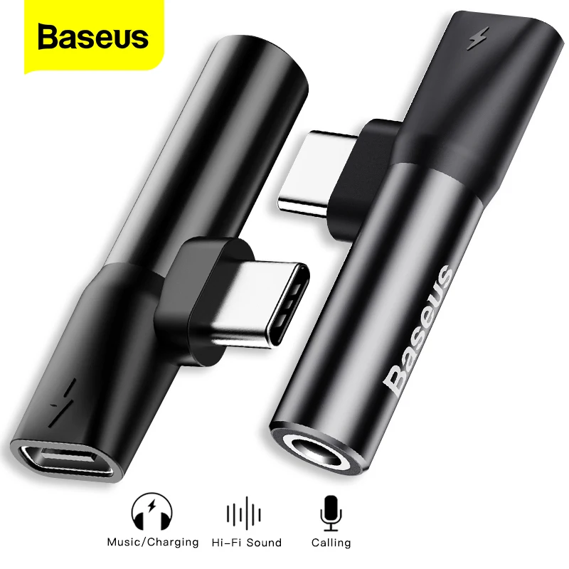 USB адаптер Baseus с Type C на 3 5 мм для Xiaomi Mi 8 6 Huawei P20 Pro OTG кабель зарядки разъем