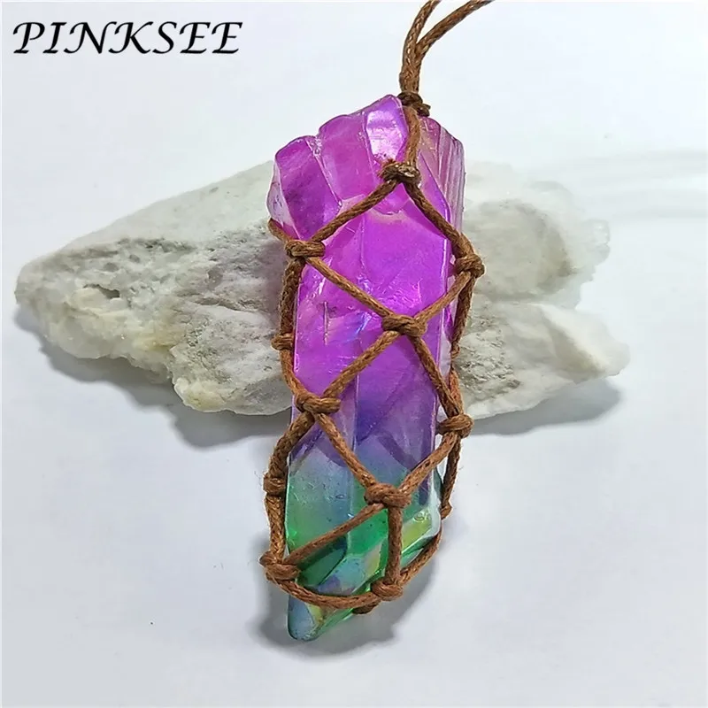 Цветная флюоритовая подвеска нестандартная энергия натуральный камень