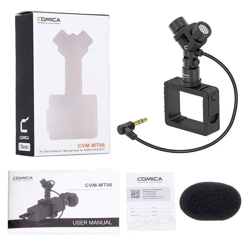 COMICA CVM-MT06 XY кардиоидный стерео микрофон движения для DJI OSMO карманные аксессуары комплект для видеозаписи Vlogging(3,5 мм TRS