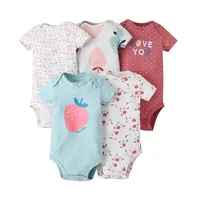 2023 5PCS/Lot Baby Bodysuits 100% Cotton Newborn Baby Boys Clothes Short Sleeve Baby Girls Clothes 0-24M Baby Clothing Jumpsuits 5