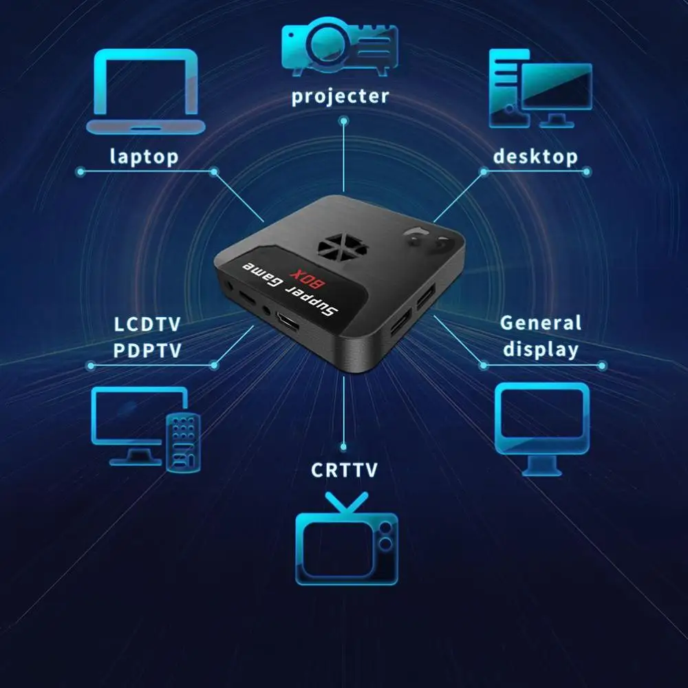 X5 Video Games Console Mini TV Box for PSP Built-in 9000+ Games For 3D Shooting Tekken Arcade PS Gaming With 2 Joystick Gamepad