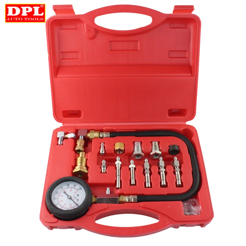 TU-15A Diesel Engine Compression Tester Tool Kit Cylinder Pressure Gauge 0~1000PSI