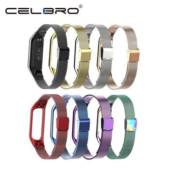 

Metal Strap For Xiaomi Mi Band 4 3 Bracelet Stainless Steel Wirst Band Mesh Strap for Xiaomi Miband 4 Band 4 NFC Belt Pulseira