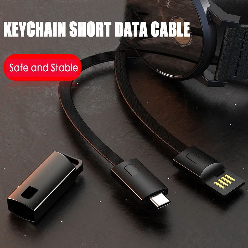 

Key Chain Micro USB Type C Cable Fast Charging Cable for Samsung Xiaomi Charger Usbc Typec Keychain Cord Short Cabel for Android