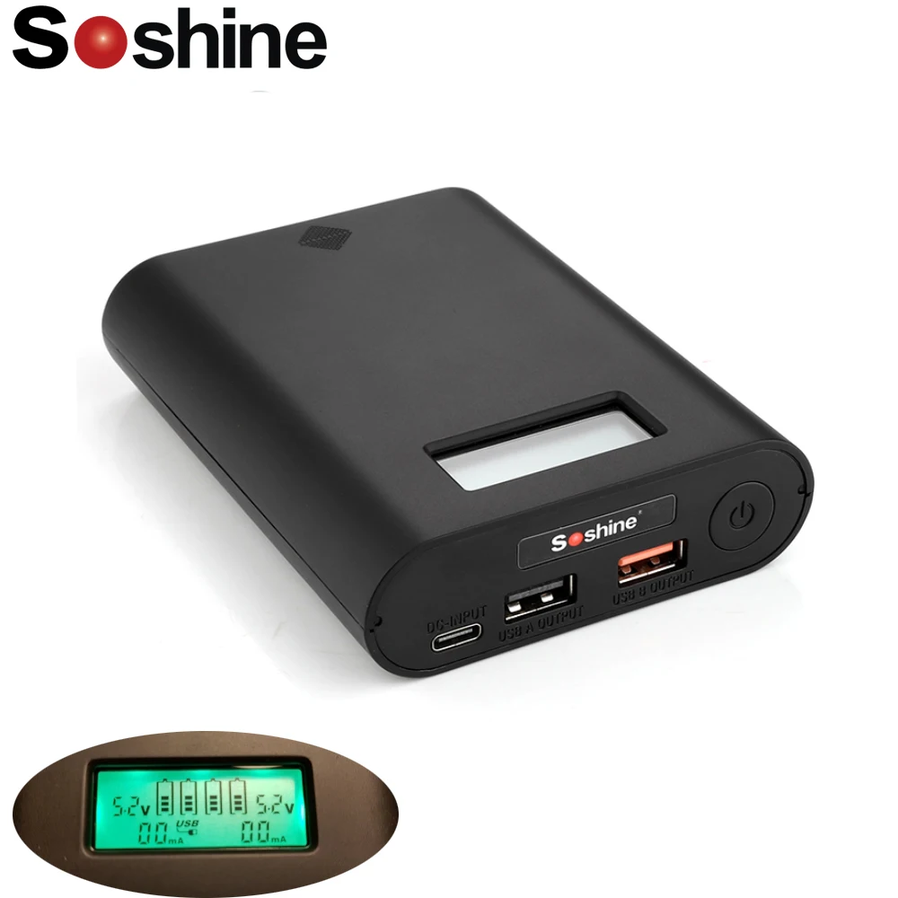 Портативный блок питания Soshine 30 Вт 18650x4 с функцией быстрой зарядки|Зарядные