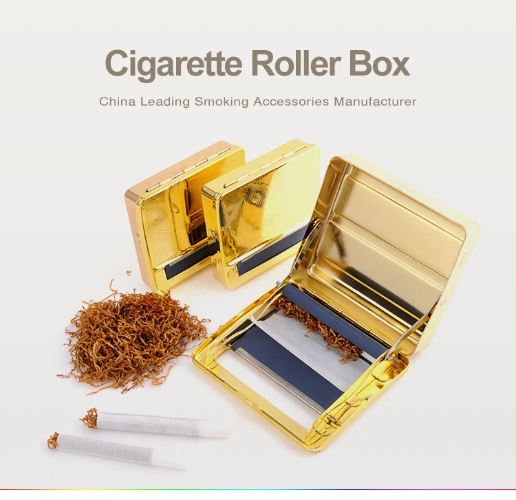 JIJU для 70 мм бумажная прокатная машина коробка корпус золотой руки Табак Ролик металла сигареты новые сигареты коробки аксессуары JL-062C