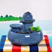 Керамический креативный крытый фонтан фэн шуй ремесла маленький аквариум гостиная комнатный увлажнитель водной Пейзаж украшения домашний декор