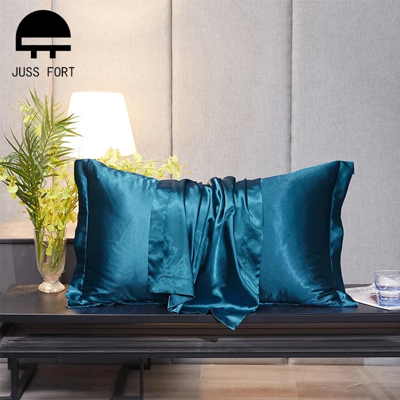 Pillows Case Cushion-Cover Seat-Decor Mulberry Silk Solid-Color Emulation Soft 48x74cm