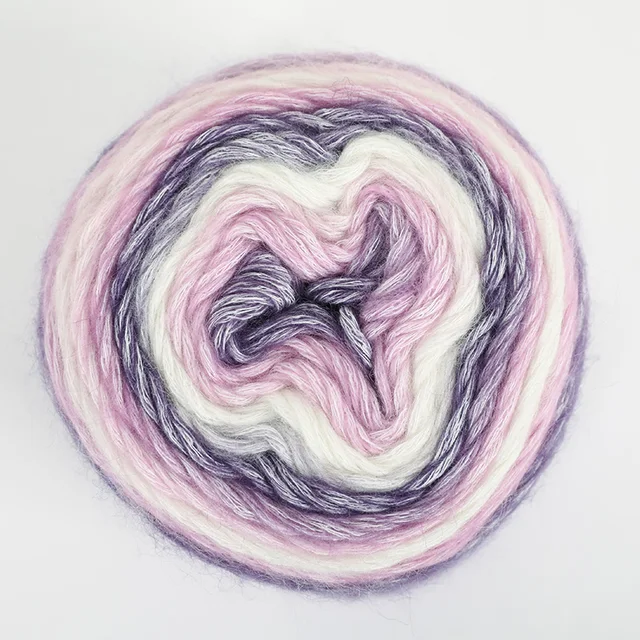 1pc Gradient Cake Line Rainbow Autumn Winter Sweater Scarf Hat Hand Knitting DIY Hook Bar Needle Medium Fine Wool Yarn 100g/Ball 1160