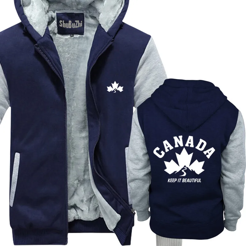 thick fleece CANADA KEEP IT BEAUTIFUL shubuzhi men winter padded zipper sweatshirt fashion print hoodies cool hip-hop hoody thick fleece CANADA KEEP IT BEAUTIFUL shubuzhi men winter padded zipper sweatshirt fashion print hoodies cool hip-hop hoody
