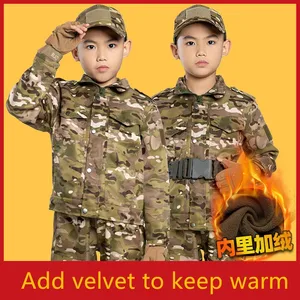 New Children Winter Camp Camouflage Long Sleeve Suits Outdoor Development Military Uniforms Training Tactical Shirt Pants Suits