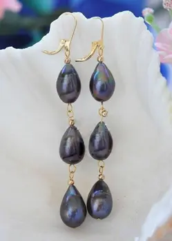 

south sea WHITE COIN PEARL DANGLE BAROQUE EARRING 12-13MM