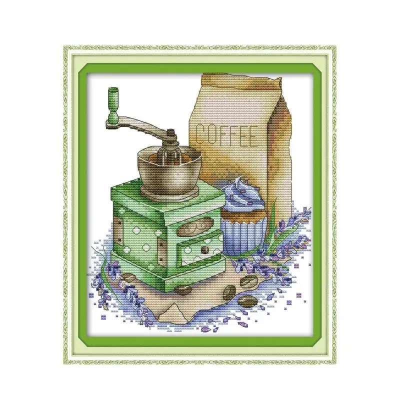 Coffee 2 cross stitch kit aida 14ct 11ct count print canvas embroidery DIY handmade needlework cross stitch kit