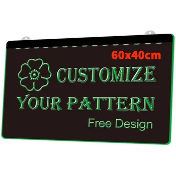 

60x40cm Customize Your Logo, Signs or Patter New 3D Engraving LED Light Sign Multiple Color Free Design Wholesale Retail