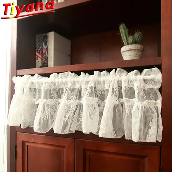 

White Openwork Half Curtains for bedroom Short Curtain Kitchen Balcony Door Decorative Cafes Curtain Cloth Lace Curtain HM108#40