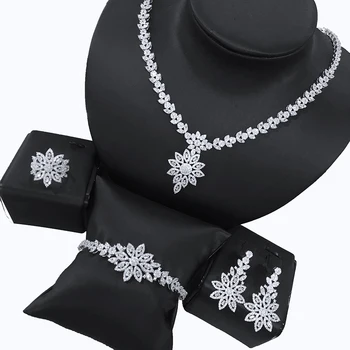 

GODKI DUBAI 4pc Yellow CZ Zircon Bridal Necklace Set For Women Wedding SAUDI UAE Nigeria CZ Crystal Dress PARTY Jewelry set2020