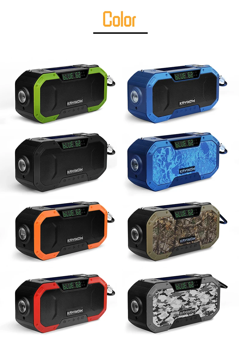 Altavoz de Radio multifuncional con Bluetooth, dispositivo Solar de emergencia con manivela, alerta meteorológica, Radio FM/NOAA, Banco de energía SOS, USB, novedad de 2021