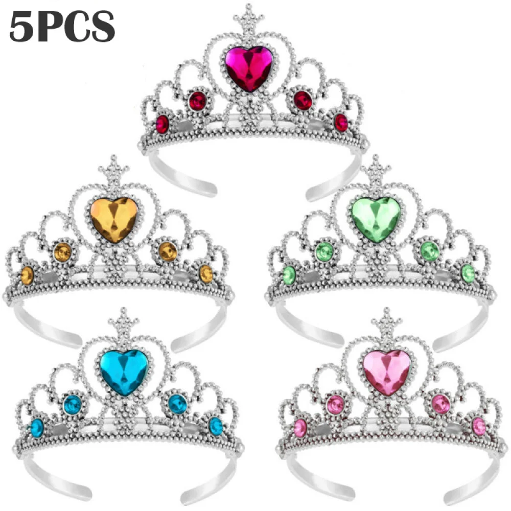 Kids Tiara Crown Set Girls Dress up Party Accessories 5pcs jewelry accessories hair headdress hair band crown