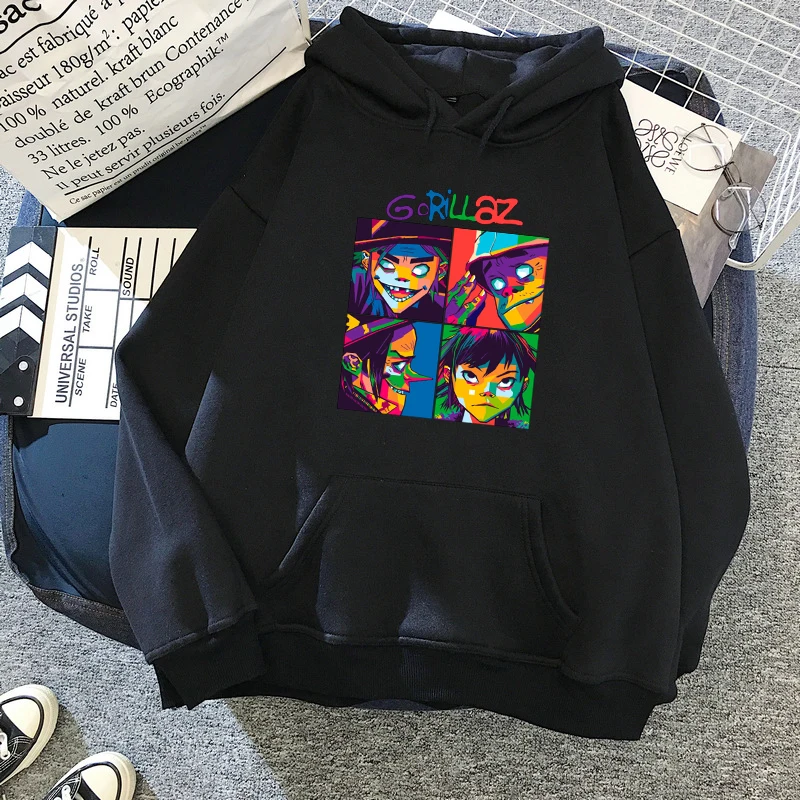 Новинка 2021 худи с капюшоном Gorillaz мужская и женская уличная одежда принтом
