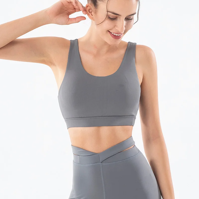 Sports Bra Womens Fitness Yoga Push Up Tank Top Gym Running Athletic Vest Underwear Shockproof Cross Beauty Back Sport Bra Tops