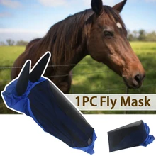 Комфортная маска для верховой езды защита для ушей Защита от УФ-лучей Синий Товары для домашних животных Броня дышащая сетка анти-противомоскитная сетка лето