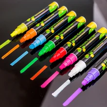 Rotulador de tiza líquida fluorescente, 8 colores, bolígrafo de neón para tablero publicitario, pizarra de vidrio, pintura, grafiti, Oficina