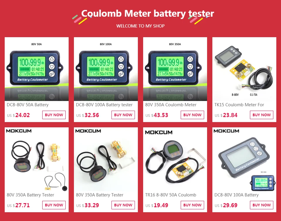 Coulomb счетчик батареи метр Индикатор емкости батареи TR16 8-80 в 50A Амперметр Вольтметр ebike литий-ионный Литий-полимерный Lifepo4