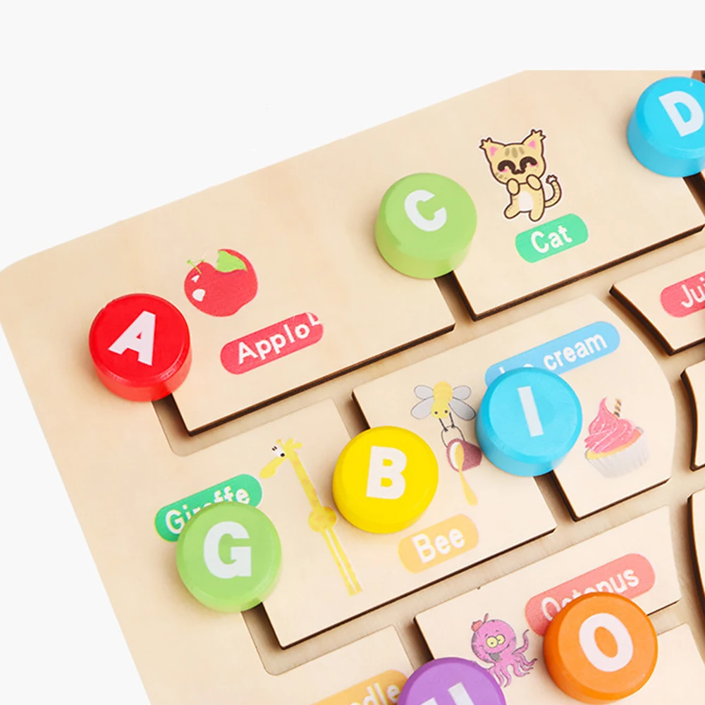 Деревянные цифровые буквы, алфавит, обучающая арифметика, лабиринт, доска соответствия, детская математическая игрушка, детское логическое мышление, интеллектуальная развивающая игрушка