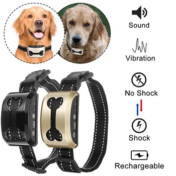 

Sensitivity Adjustment Pet Rechargeable Anti Bark Collar Control Train Stop Barking Dog Waterproof Ultrasonic Training Collar