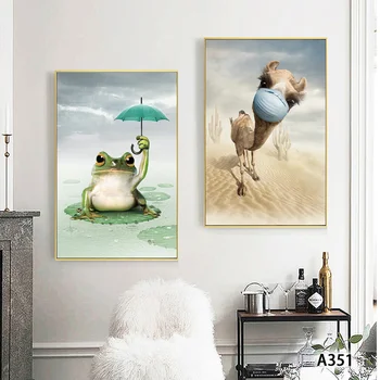

Childrens Room Art Nursery Animal Print Frogs and Alpacas Posters and Prints Cartoon Wall Picture For Kids Baby Room Decor